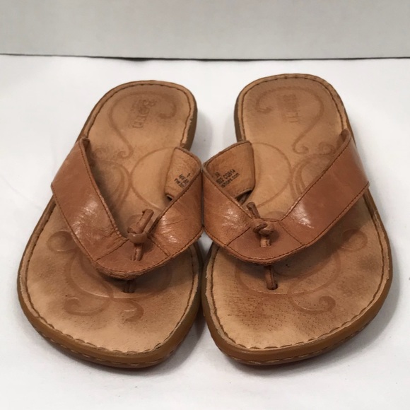 born leather flip flops